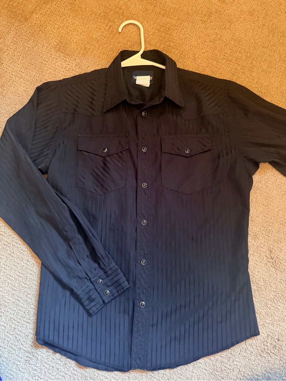 Vintage Wrangler Western Black Pearl Snap Button-Up Shirt